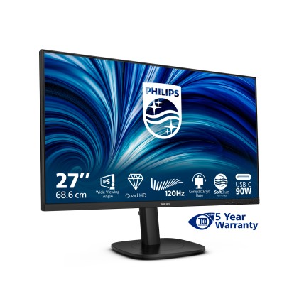 Philips Monitor 27 Led Ips Qhd 16:9 4Ms 350 Cdm 120Hz, Pivot, Vga/Dp/Hdmi, Usb-C, Multimediale