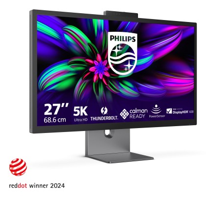 Philips Monitor 27 Led Ips 5K Uhd 16:9 4Ms 500 Cdm, Pivot, Usb-C Hub, Hdmi, Multimediale