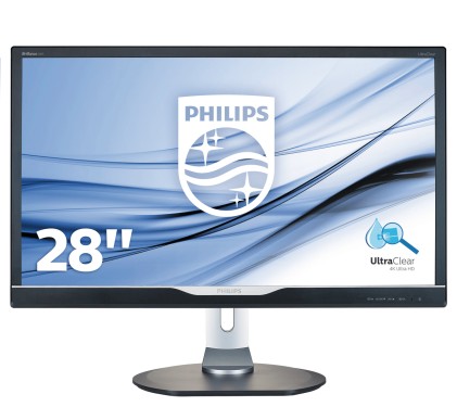 Philips Monitor Led 28", 16:9, 3840X2160, 1Ms, 300 Cd/M, 170X160, Vga, Dvi-D, Hdmi, Display Port, Usb, Multimediale,  Pc Audio-In, Headphone Out,  Multiview: Pip/Pbp, Regolazione In H, Pivot, Girevole, Inclinabile