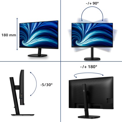 Philips Monitor 31,5 Led Qhd 16:9, Reg Altezza