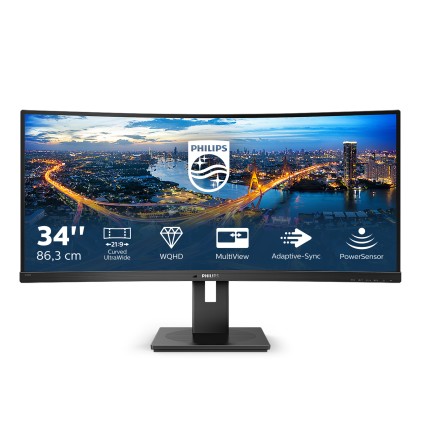 Philips Monitor Curvo 34 Led Va 21:9 3440X1440 5Ms 300 Cdm, Dp/Hdmi, Altezza, Multimediale