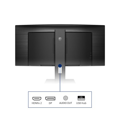 Philips Monitor Curvo 34 Led Va 21:9 3440X1440 5Ms 300 Cdm, Dp/Hdmi, Altezza, Multimediale