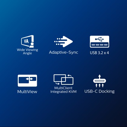 Philips Monitor Curvo 34 Va 21:9 Wqhd 5Ms 300Cdm, Dp/Hdmi, Usb-C, Altezza, Multimediale