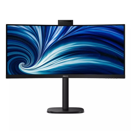 Philips Monitor Curvo 34 Led Va Wqhd 21:9 4Ms 300 Cdm, Reg Altezza, Webcam, Dp/Hdmi, Multimediale