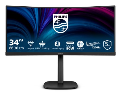Mon 34Va 3440X1140 Hdmi Dp Usbc Mm Philips 34B2U3600C 21:9 Curved