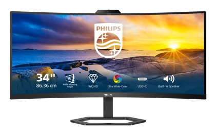 Philips Monitor Curvo 34 Wled Va 21:9 Uwqhd 4Ms, Dp/Hdmi, Usb-C Docking, Webcam, Reg Altezza, Multim