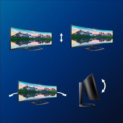 Philips Monitor 49 Led Va Superwide 32:9 5120X1440 5Ms 450Cdm, Hdmi/Dp/Usb, Webcam, Docking Station Usb-C, Multimediale