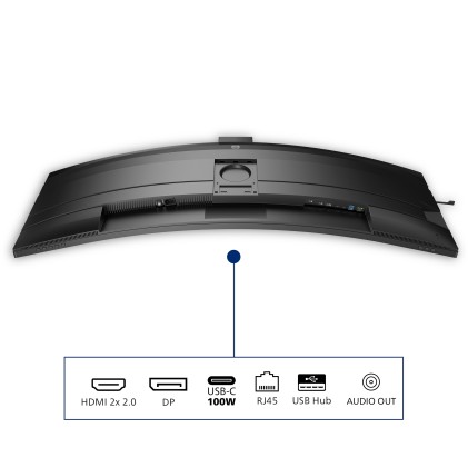 Philips Monitor Curvo 49 Led Va Dual Qhd 32:9 4Ms 450 Cdm, Usb-C Dock, Webcam, Reg Altezza, Dp/Hdmi, Multimediale