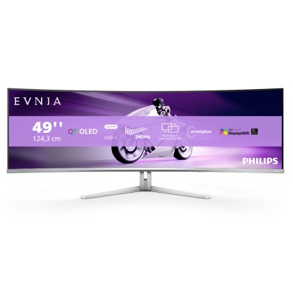 Philips Monitor Curvo 49 Oled Dual Qhd 32:9 0,03Ms 240 Hz 1000 Cdm, Usb-C Dock, Reg Altezza, Dp/Hdmi