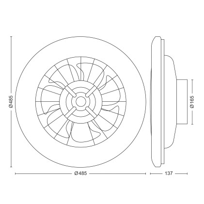 Philips Plafoniera con ventilatore Amigo 42+20 W