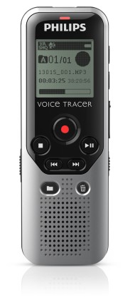 dittafoni Philips Voice Tracer 1200 Memoria interna e scheda di memoria Nero, Argento dittafono