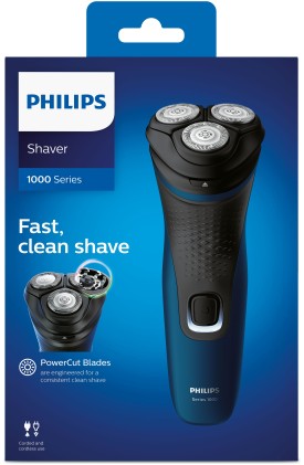 Rasoio Barba Philips S1131/41 Serie 1000 Blu Malibu