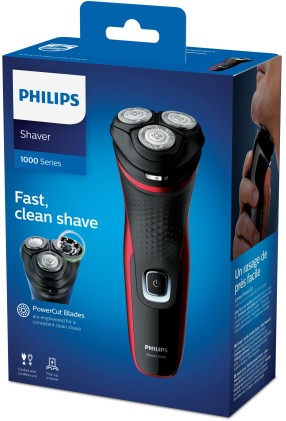 Rasoio Barba Philips S1333/41 Serie 1000 Nero E Rosso