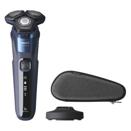 Rasoio Barba Philips S5585/35 Serie 5000 Skiniq Nero E Blu