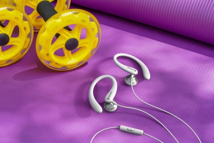 Philips Auriculares Intraurales Deportivos - Cable de 1.2m - Jack 3.5mm - IPX2 - Microfono Integrado - Gancho de Oreja - Altavoz 15mm - Boton Multifuncion - Color Blanco