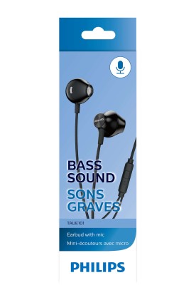 Philips TAUE101BK/00 cuffia e auricolare Cablato In-ear Musica e Chiamate Nero