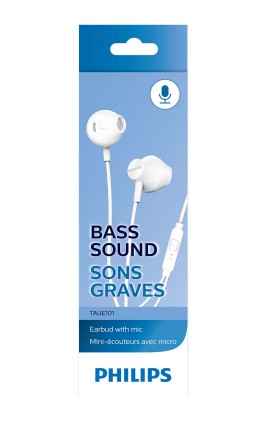 Philips TAUE101WT Auricolare Cablato In-ear Musica e Chiamate Bianco