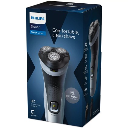 Philips X3063/00 rasoio elettrico Rotazione Trimmer Nero, Blu
