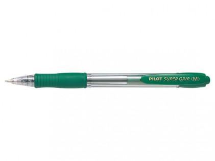 Pilot Super Grip Medium Verde Penna a sfera retrattile a clip Medio 1 pz