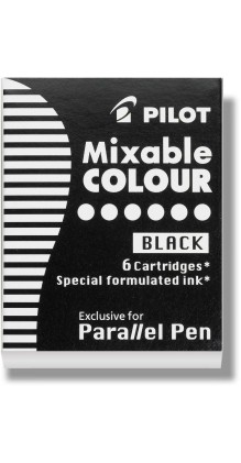 Confezione pilot da 6 ricariche per penne stilografiche parallele - Capacità 1 ml - Colore nero