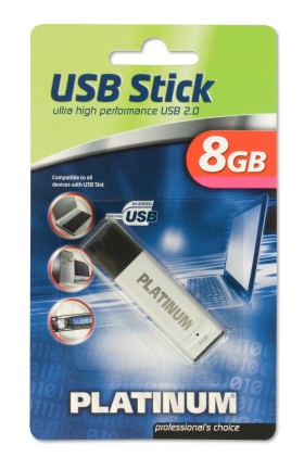 Pendrive 8GB PLATINUM HIGHSPEED Black/Silver