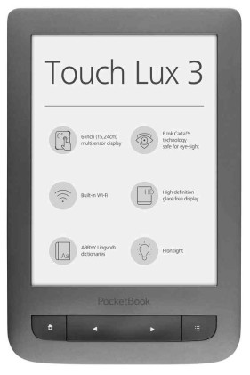 eBook Reader PocketBook Touch Lux 3 dark grey incl. Cover dots nero