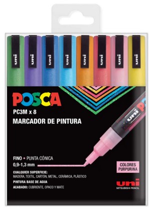 POSCA PC-3M/8C Multicolore 8 pz