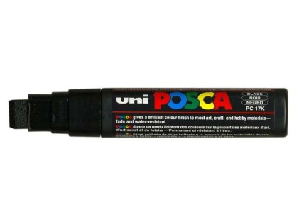 POSCA uni PC-17K evidenziatore 1 pz Punta smussata Nero
