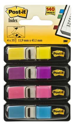 Post-It Segnapagina  Index Miniset colori vivaci - 4 x 35 bandierine