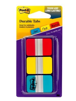 Post-It Tabs, 1 inch Solid, Red, Yellow, Blue, 22 Tabs/Color, 66/Dispenser linguetta autoadesiva Blu, Rosso, Giallo