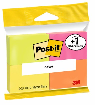 Post-It 6812-P pouch autoadesiva Rettangolo Verde, Arancione, Rosa, Giallo 100 fogli Autoadesivo