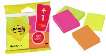 Post-It 6812-P pouch autoadesiva Rettangolo Verde, Arancione, Rosa, Giallo 100 fogli Autoadesivo