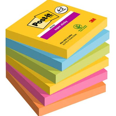 Post-It 7100259230 pouch autoadesiva Quadrato Blu, Verde, Arancione, Rosa, Giallo 90 fogli Autoadesivo