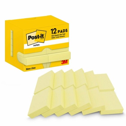 Post-It 7100290163 pouch autoadesiva Rettangolo Giallo 100 fogli Autoadesivo