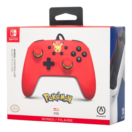 PowerA NSGP0200-01 periferica di gioco Rosso USB Gamepad Analogico Nintendo Switch, Nintendo Switch OLED