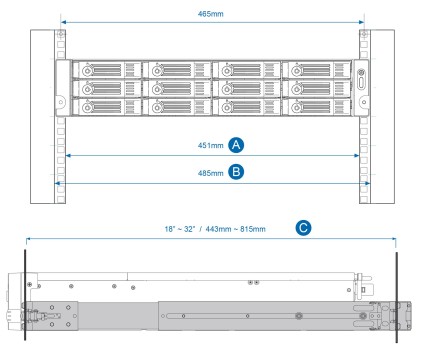 Rail-B02 Rack Slide Rail Kit Accs And Other 2U Series Models