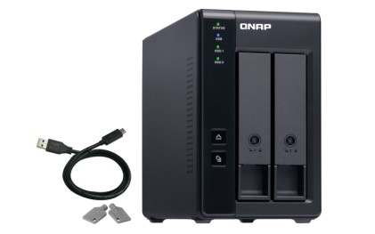 QNAP TR-002 contenitore di unità di archiviazione Box esterno HDD/SSD Nero 2.5/3.5"
