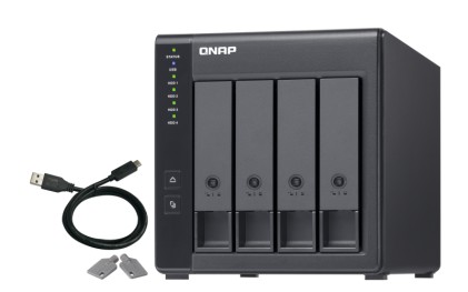 QNAP TR-004 contenitore di unità di archiviazione Box esterno HDD/SSD Nero 2.5/3.5"
