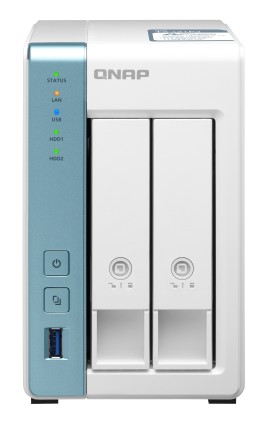 Qnap Nas Tower 2Bay 2.5"/3.5" Ssd/Hdd Sata, Al314 4Core 1.7Ghz, 2Gb Sodimm Ddr3L (Max 8Gb), 1X2.5Gbe + 1Xgbe Lan, 3Xusb 3.2, With Lockable Trays And Keys