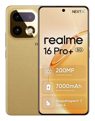 Realme Smartphone 16 Pro+ 5G 512Gb 12Gb Master Gold