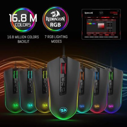REDRAGON M711 COBRA mouse Mano destra USB tipo A Ottico 10000 DPI
