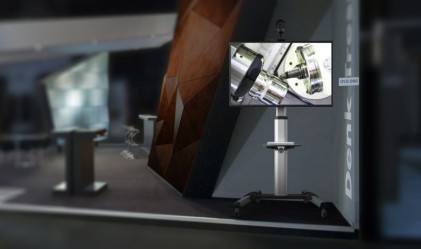 Staffa Tv/Monitor 37"/70" Da Terra Max50Kg Ruota 90 Carrello Ruote