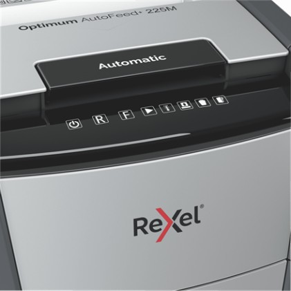 Rexel AutoFeed+ 225M distruggi documenti Taglio a frammenti 55 dB 23 cm Nero, Grigio