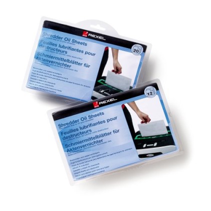 Rexel Confezione da 20 Fogli Lubrificanti per Trituratori