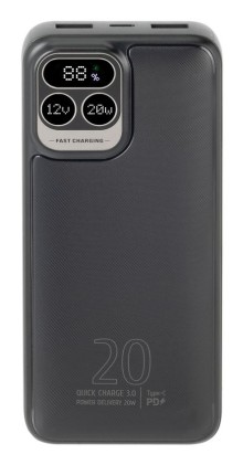 Battery Bank  (20000 Mah) Pd 20W Con Lcd Nera