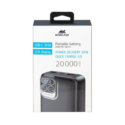 Battery Bank  (20000 Mah) Pd 20W Con Lcd Nera