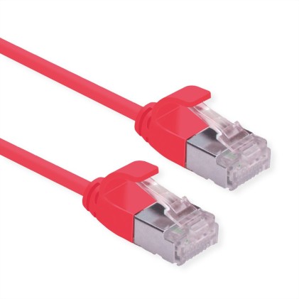 Roline Green Cavo U/Ftp Datacenter Patchcord Cat.6A Class Ea, Lsoh/Tpe, Slim, Rosso, 0.15M