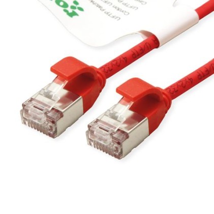 Roline Green Cavo U/Ftp Datacenter Patchcord Cat.6A/Class Ea, Lsoh/Tpe, Slim, Rosso, 2M