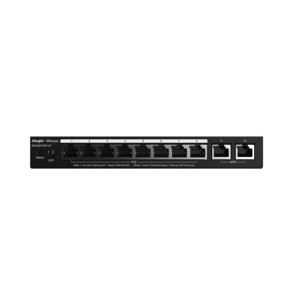 Ruijie Networks RG-ES210GC-LP switch di rete Gestito L2 Gigabit Ethernet (10/100/1000) Supporto Power over Ethernet (PoE) Nero
