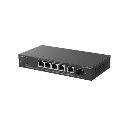 Ruijie Networks RG-ES206MG-P switch di rete Gestito L2 2.5G Ethernet (100/1000/2500) Supporto Power over Ethernet (PoE) Montaggio da desktop/parete Nero